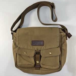 Vtg Gootium Canvas Messenger Bag Crossbody Shoulder Military Bag Adjustable